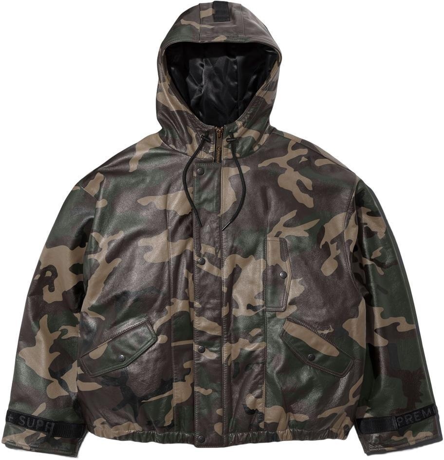 Supreme®/Marithé + François Girbaud Hooded Leather Flight Bomber Jacket view 11